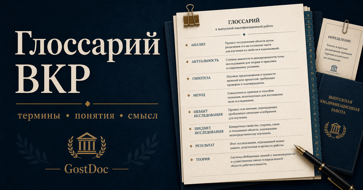 Глоссарий в ВКР и курсовой: когда он нужен, как его составить и чем он отличается от списка сокращений