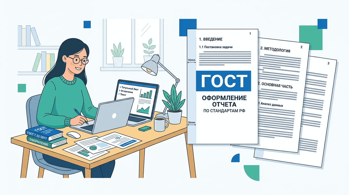 Оформление отчета по ГОСТ 7.32-2017 в 2026 году: правила, примеры, настройки Word