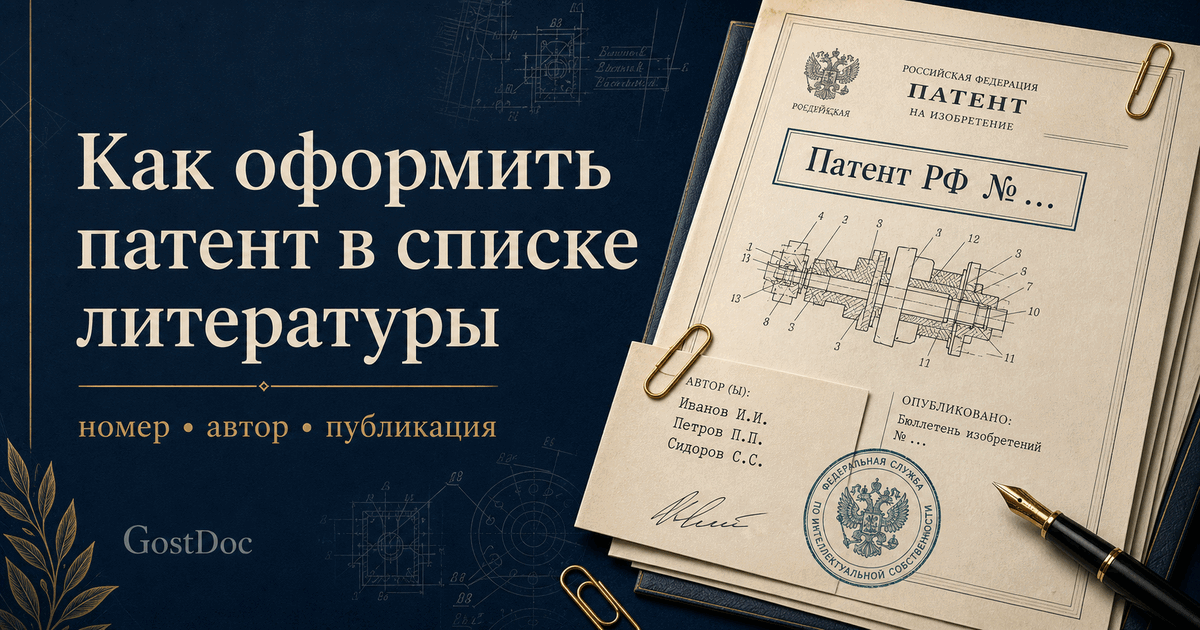 Как оформить патент в списке литературы: российский, зарубежный и электронная карточка