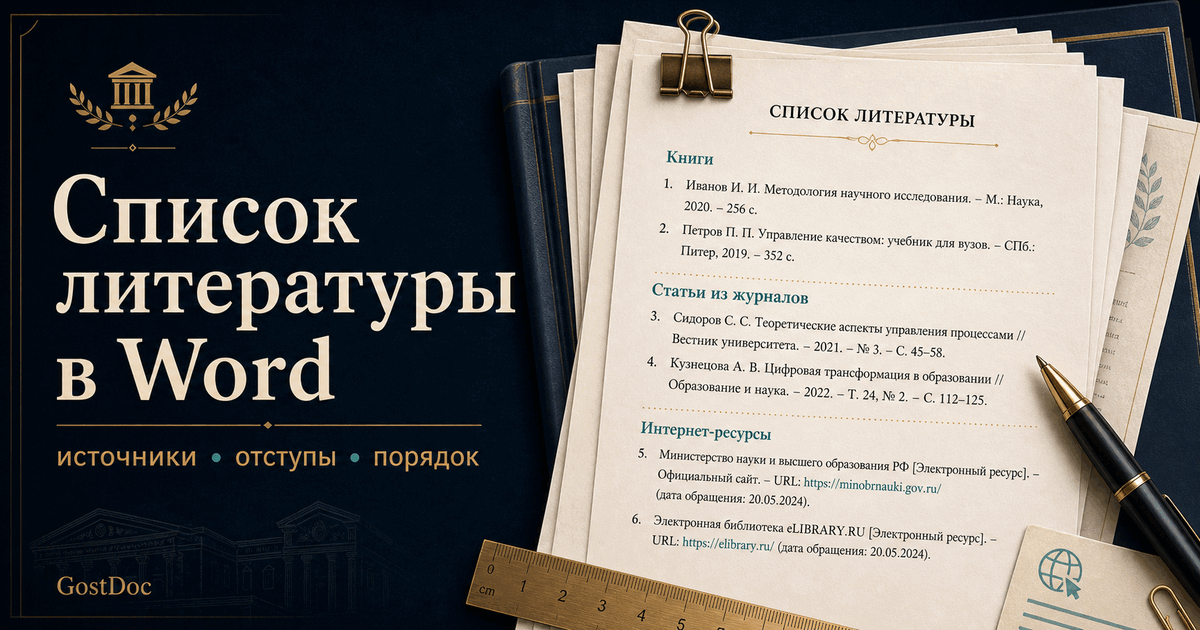 Как оформить список литературы в Word: порядок, отступы и частые ошибки