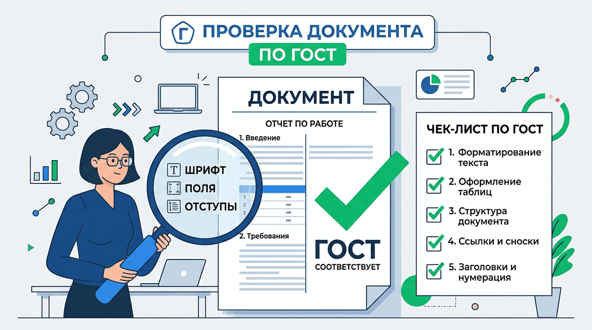 Поля по госту и проверка документа по ГОСТ 7.32-2017: чеклист