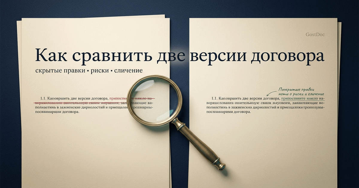 Как сравнить две версии договора и найти скрытые правки: пошаговое руководство