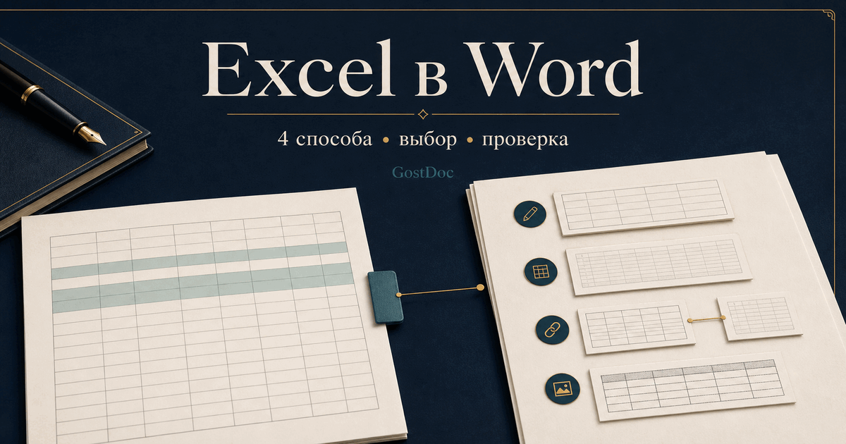 Как вставить таблицу Excel в Word: 4 способа без поломок