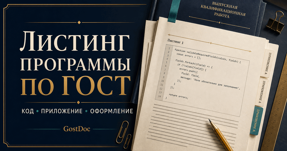 Листинг программы по ГОСТ: как оформить код в ВКР, курсовой и отчете