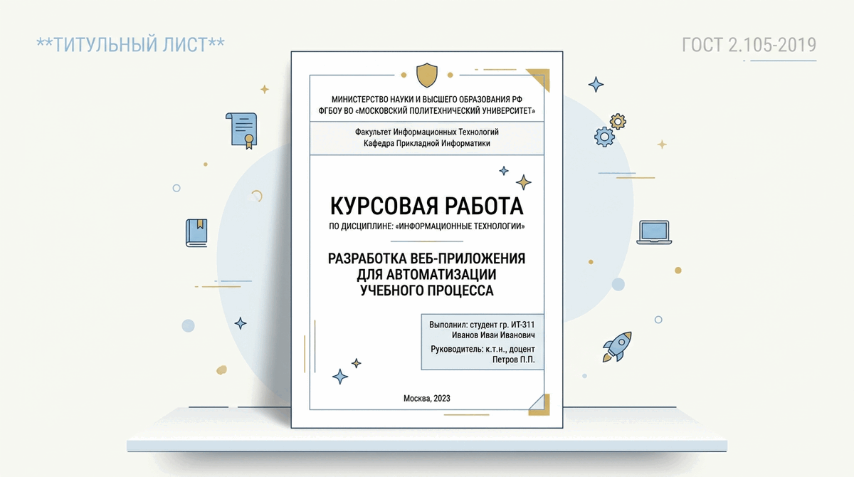 Титульный лист по госту: оформление по ГОСТ 7.32-2017 — образец