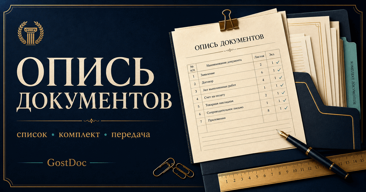 Опись документов: как составить список передаваемых файлов и бумаг