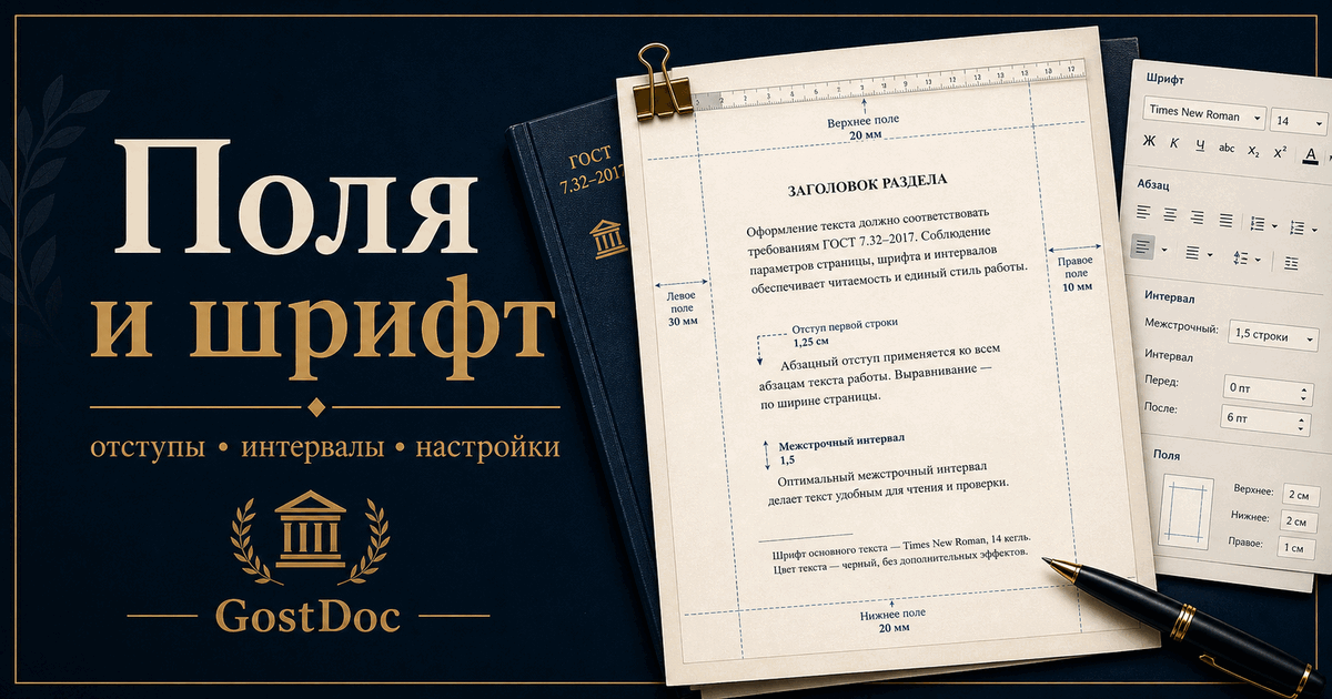 Поля по ГОСТ в Word: шрифт, отступы, интервал и выравнивание в 2026 году