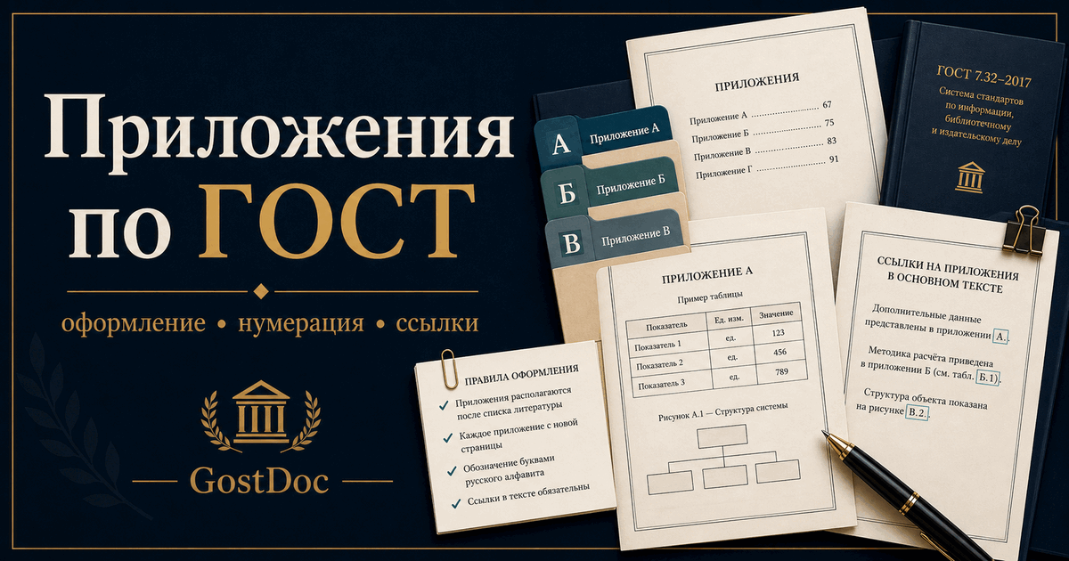 Приложение по ГОСТ: как оформить приложения, нумерацию и ссылки в тексте