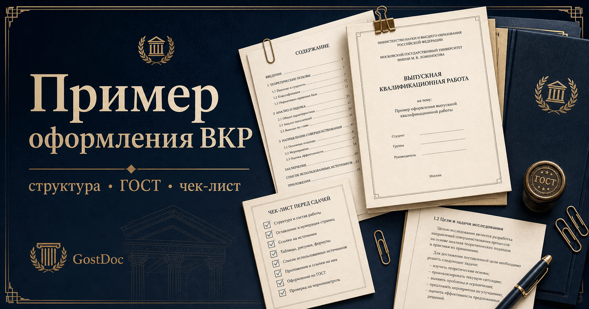 Пример оформления ВКР по ГОСТ: структура документа и чек-лист