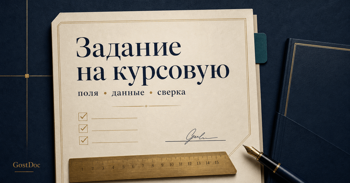 Задание на курсовую работу: как заполнить и сверить бланк